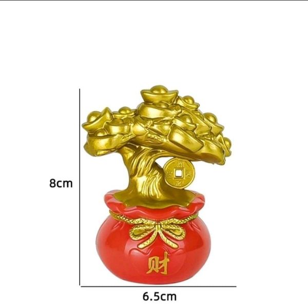 Mèo Thần Tài , Ông Thần tài , Hũ Vàng Trang Trí giỏ quà tết , oản tài lộc
