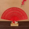Quạt gỗ cầm tay phong cách cổ trang Trung Hoa , quạt gỗ mộc hương decor