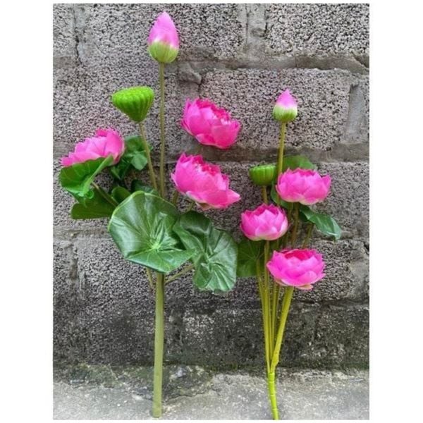 CÀNH SEN LỤA - HOA SEN THÁI . trang trí tháp oản tài lộc , cắm bình , decor cực đẹp.
