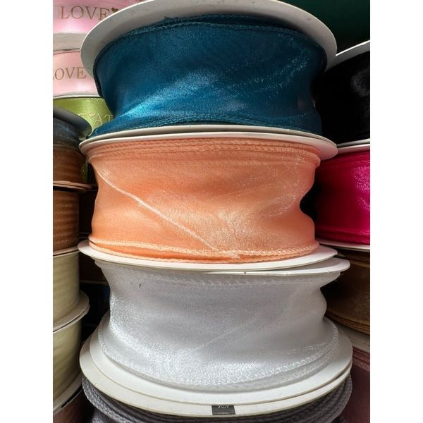 Ruy Băng Voan Bản 4cm - Ruy Băng Voan Viền Sóng Biển Trang Trí Bánh Kem - Bó Hoa