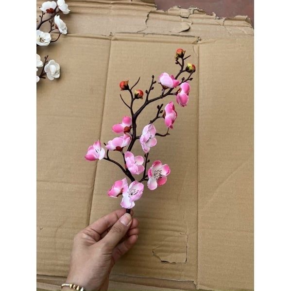 Cành Đào Giả Trang Trí Tết Dài 30Cm