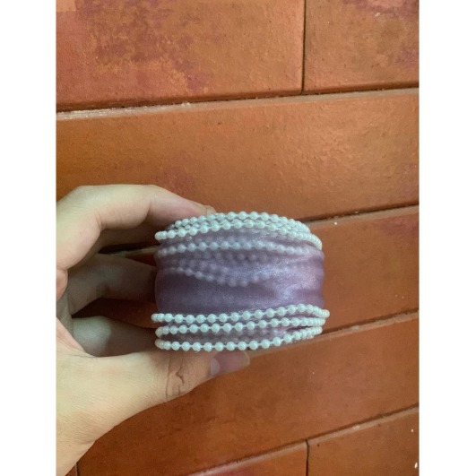 Ruy băng voan viền ngọc - loại không lõi bản 4cm