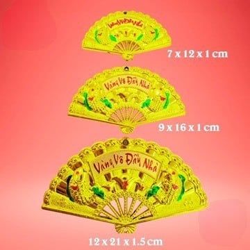 Quạt Nhựa Vàng Trang Trí Oản Tài Lộc,Làm Tháp Bánh Phụ Kiện Trang Trí Tết