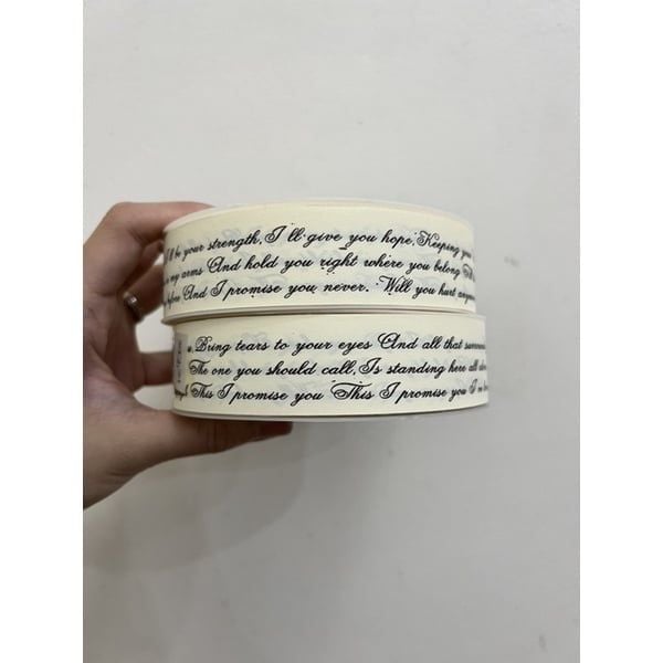Ruy Băng Nhựa Thái In Chữ Bản 3cm Dài 45m
