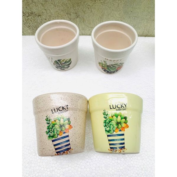 Chậu gốm, sứ cỡ nhỏ - Chậu gốm sứ mini - Chậu trồng cây để bàn, trồng sen đá - Trang trí nhà cửa