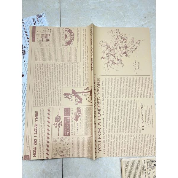 20 Tờ Giấy Gói Hoa Mica - HỌA TIẾT GIẤY BÁO - Loại Đẹp , Dày Dặn - Gói Hoa Cực Sang - GIẤY GÓI HOA MIKA