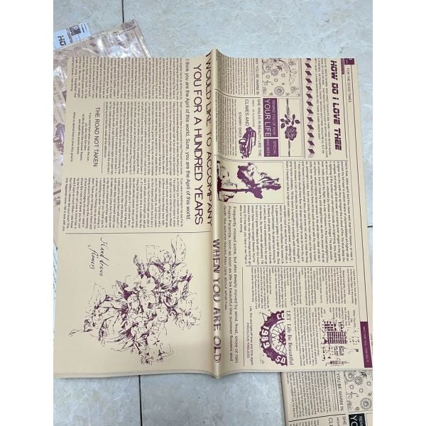 20 Tờ Giấy Gói Hoa Mica - HỌA TIẾT GIẤY BÁO - Loại Đẹp , Dày Dặn - Gói Hoa Cực Sang - GIẤY GÓI HOA MIKA