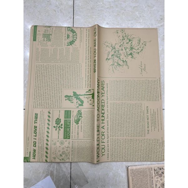 20 Tờ Giấy Gói Hoa Mica - HỌA TIẾT GIẤY BÁO - Loại Đẹp , Dày Dặn - Gói Hoa Cực Sang - GIẤY GÓI HOA MIKA
