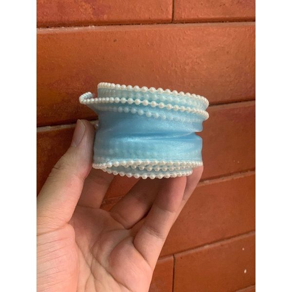 Ruy băng voan viền ngọc - loại không lõi bản 4cm