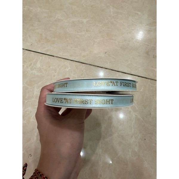 (1Cm 45Met ) Ruy băng lụa , in nổi chữ LOVE - Loại Đẹp