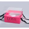 Hộp Giấy Đựng Hoa In Chữ Love - Hình Trái Tim .  Có Quai Xách