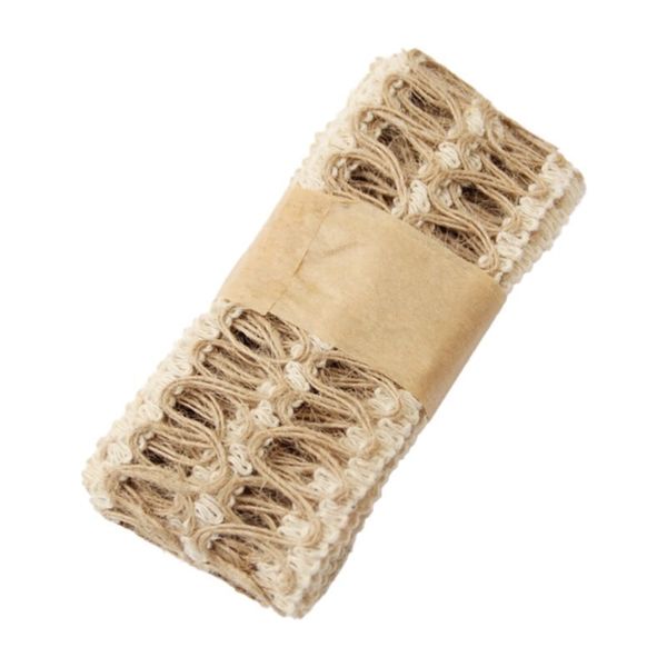 Cuộn dây ruy băng vải bao bố phối ren - Làm đồ handmade, thắt nơ trang trí hộp quà - Dài 2 Mét