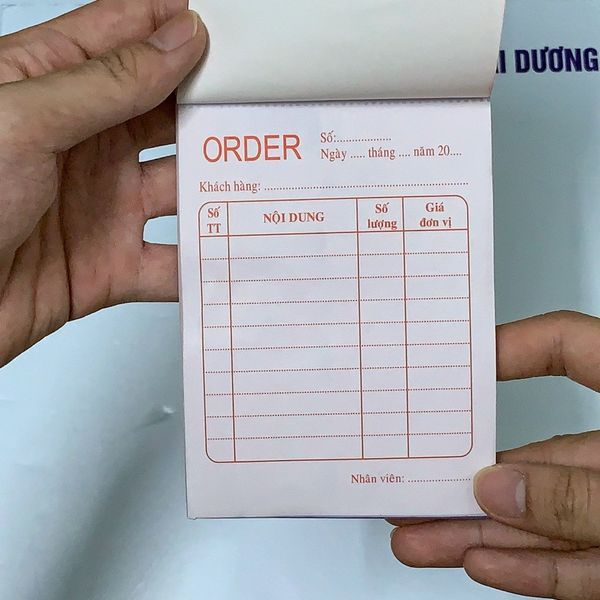 Sổ ORDER 2 Liên - Có Rãnh Xé