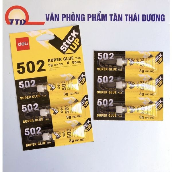 Keo Dán 502 Deli Đa Năng Dán Giày Dép, Dán Túi Xách, Dán Gốm Sứ Siêu Chắc (3g)