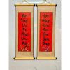 Cặp liễn mành thư pháp - Câu đối gấm, Mành thư pháp trang trí Tết - Decor dân gian ngày Tết