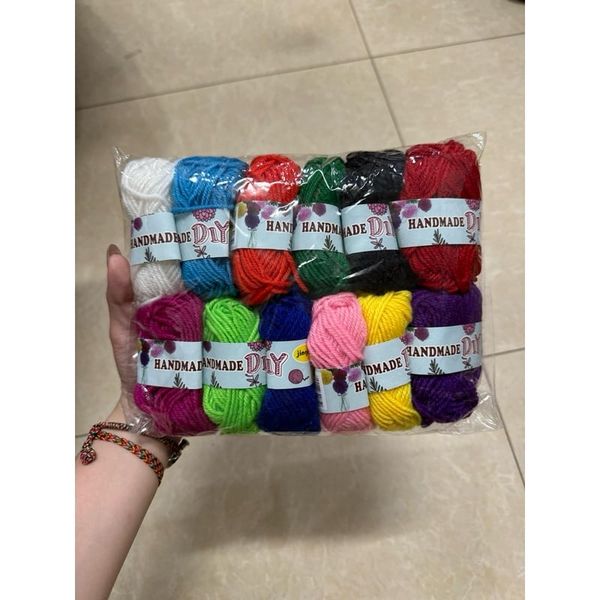 Set 12 Cuộn Len Nhiều Màu Làm Đồ Handmade, làm gấu bông cực đẹp