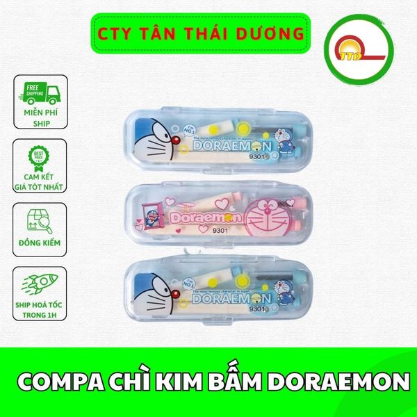 COMPA CHÌ KIM BẤM DORAEMON 9301 - 2 MÀU - DỄ THƯƠNG