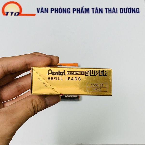 Ruột Chì Kim Pentel Hi-Polymer Super 2B Ngòi 0.5mm