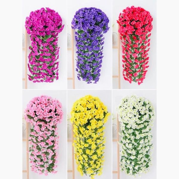 Hoa Giả - Chùm hoa đỗ quyên giả cao cấp dáng rủ treo tường - Decor Trang trí nhà cửa