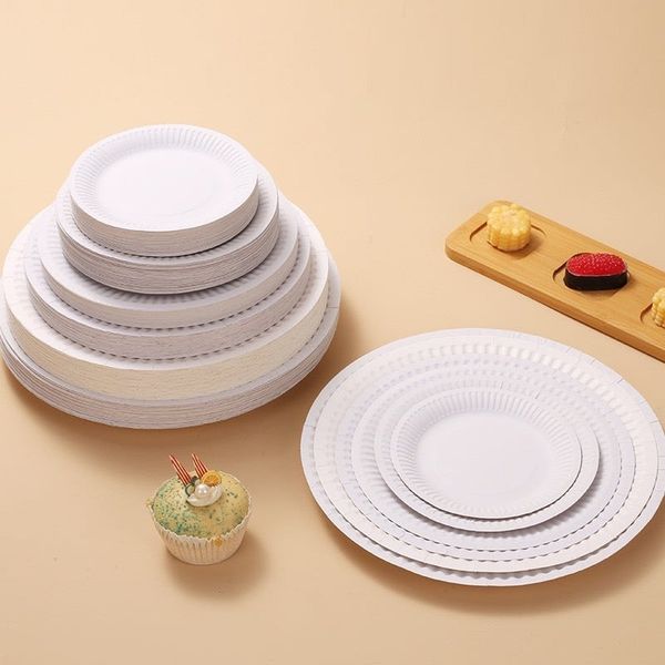 Set 10 Đĩa giấy tròn - Đĩa giấy dùng 1 lần đựng đồ ăn, tiệc liên loan siêu tiện dụng