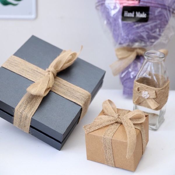Ruy băng sợi đay, làm đồ handmade - Thắt nơ kiểu Vintage - Dài 10 Mét