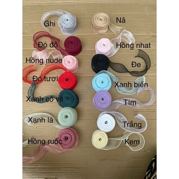 Ruy băng voan viền sóng biển - bản 4cm*9Met (loại không lõi)
