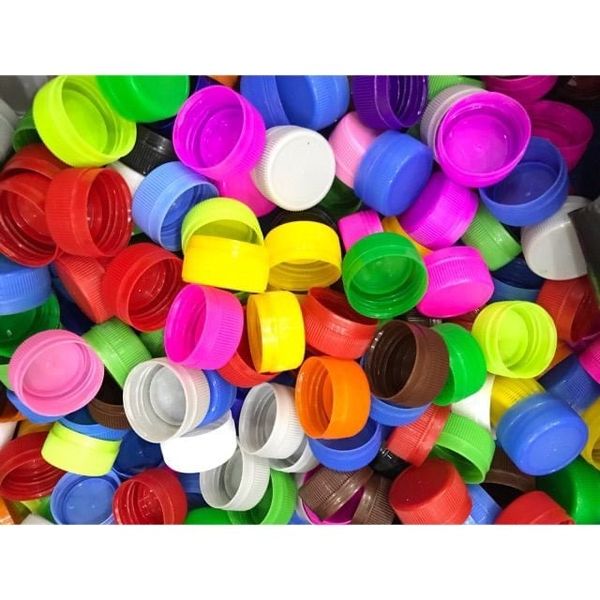 100 nút chai nhựa màu sắc - làm đồ handmade- giáo cụ học tập