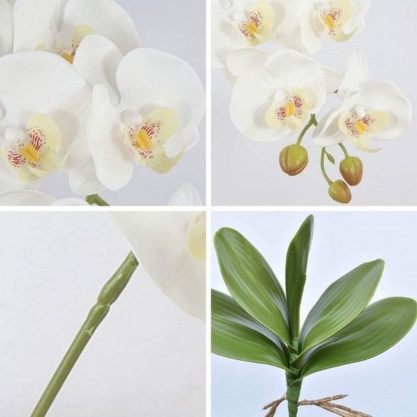 Cành hoa lan hồ điệp cao su 7 bông cao cấp - decor trang trí nhà cửa cực đẹp và sang trọng