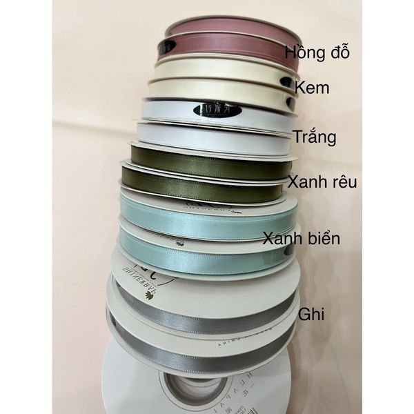 Ruy băng lụa 1cm*45met - loại đẹp - đủ màu