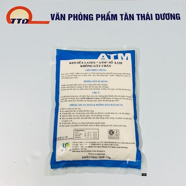 Keo sữa Latex ATM 135 Dán Gỗ, Ván, Giấy, Simili, Tường Bịch 1Kg
