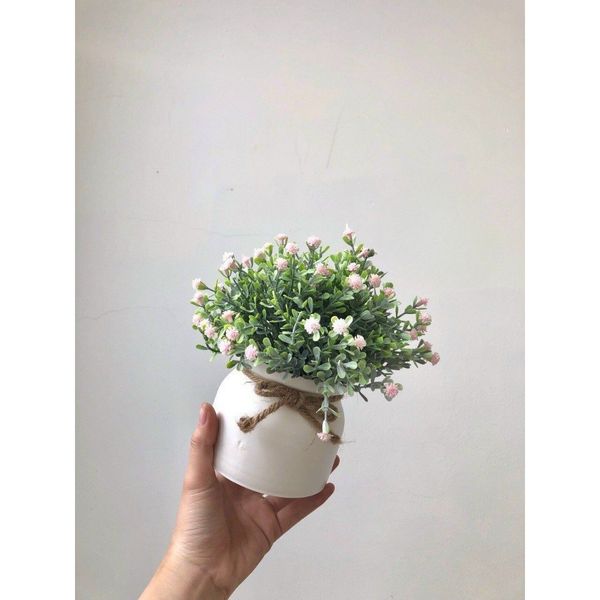Hoa giả - Chậu hoa tú cầu để bàn, decor trang nhà nhà cửa cực đẹp