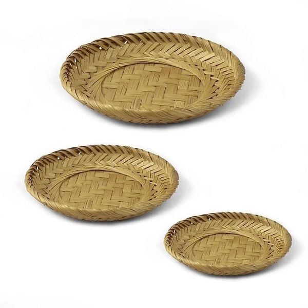 Đĩa tre - Mẹt tre đựng đồ ăn, đựng hạt hướng dương - Decor Trang trí chụp ảnh