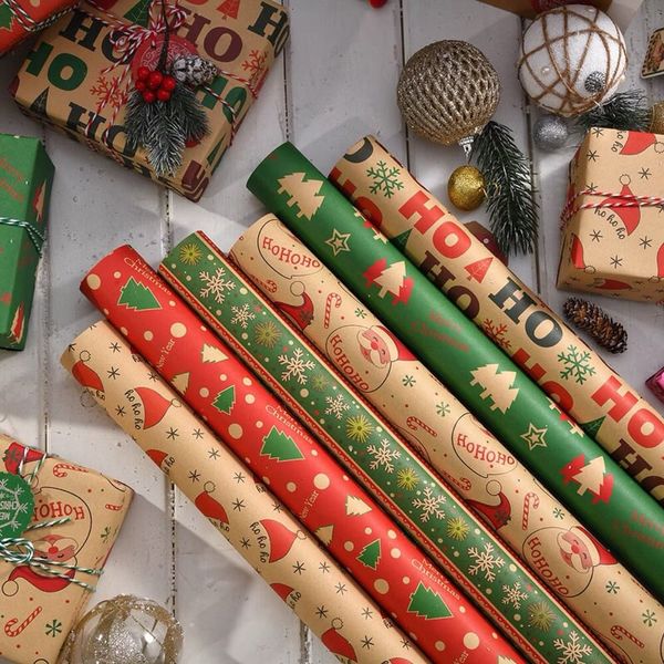 Set 5 tờ giấy gói quà Noel - Giấy gói quà giáng sinh hoạ tiết đẹp mắt và độc đáo - Khổ 50x72cm