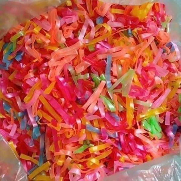 100Gram Chun buộc tóc nhiều màu- chun nịt dùng 1 lần