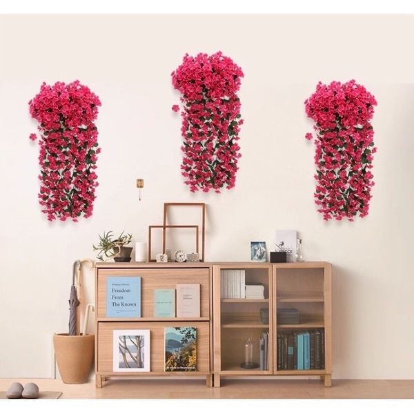 Hoa Giả - Chùm hoa đỗ quyên giả cao cấp dáng rủ treo tường - Decor Trang trí nhà cửa