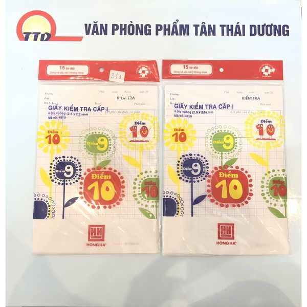 GIẤY KIỂM TRA CẤP 1HỒNG HÀ ,CẤP 2 CAMPUS