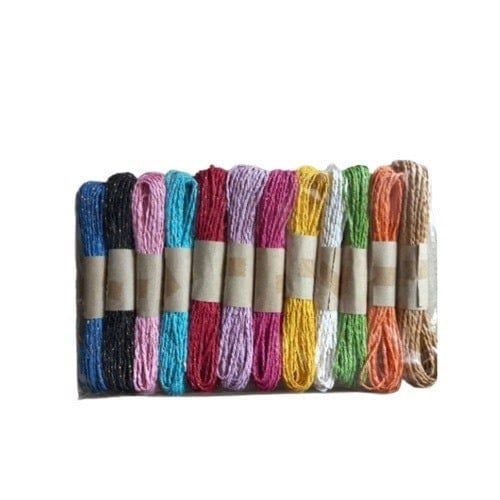 Dây thừng cói giấy kim tuyến đủ màu trang trí hộp quà, bó hoa, làm đồ handmade