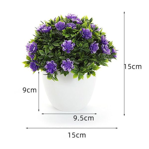 Hoa giả - Chậu hoa baby tròn nhỏ để bàn - Decor trang trí siêu xinh