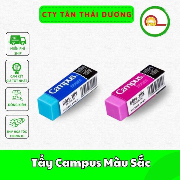 Tẩy Campus Màu Sắc - Hồng/ Xanh Dương/ Đen/ Trắng