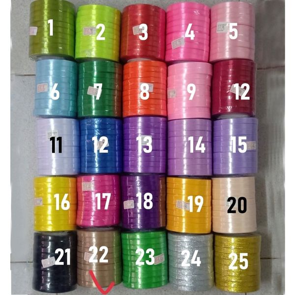 1cm x 22met  Ruy Băng Lụa Nhiều Màu