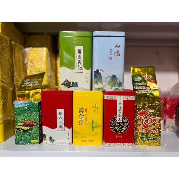 Hộp đựng trà bằng thiếc - Đựng 100g Chè - Loại đẹp