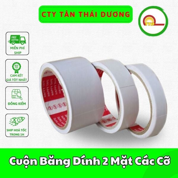 Cuộn Băng Dính 2 Mặt Các Cỡ_Dài 11 mét