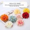 Hoa giả - Đầu bông hoa Cúc Pháp bằng vải lụa - Đầu bông hoa giả trang trí tháp oản, trang trí giỏ quà Tết