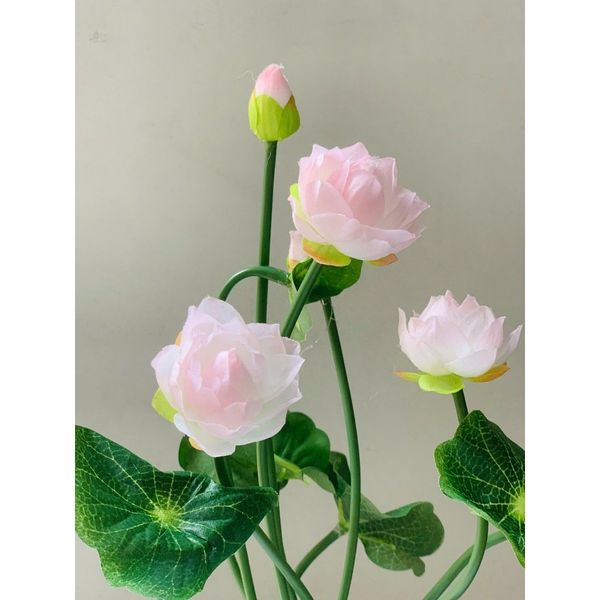 Cụm hoa sen nhí - Cụm hoa sen giả trang trí nhà cửa - Trang trí tháp oản tài lộc, Decor siêu đẹp