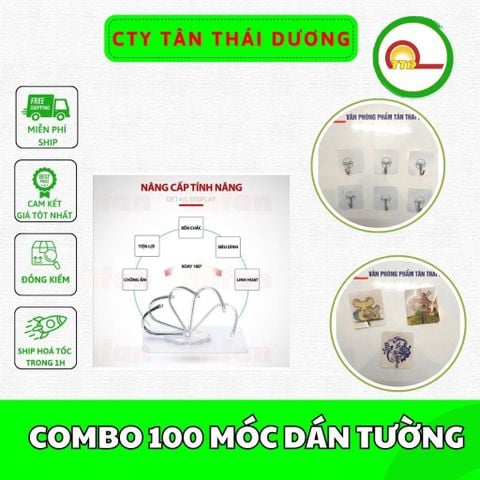 (COMBO 100c ) MÓC DÁN TƯỜNG . SIÊU DÍNH - SIÊU CHỊU LỰC.