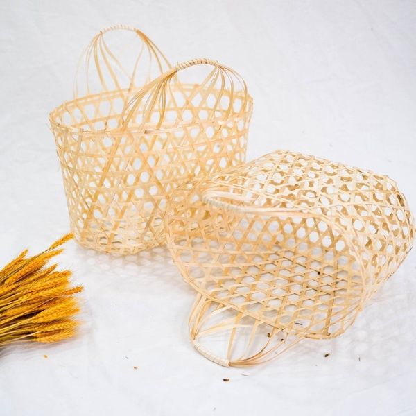 Giỏ quà mây tre đan đựng quà tặng, decor giỏ quà, trang trí cực đẹp