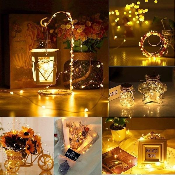 Đèn led dây trang trí dùng pin, đèn led đom đóm fairy light decor, trang trí cực đẹp