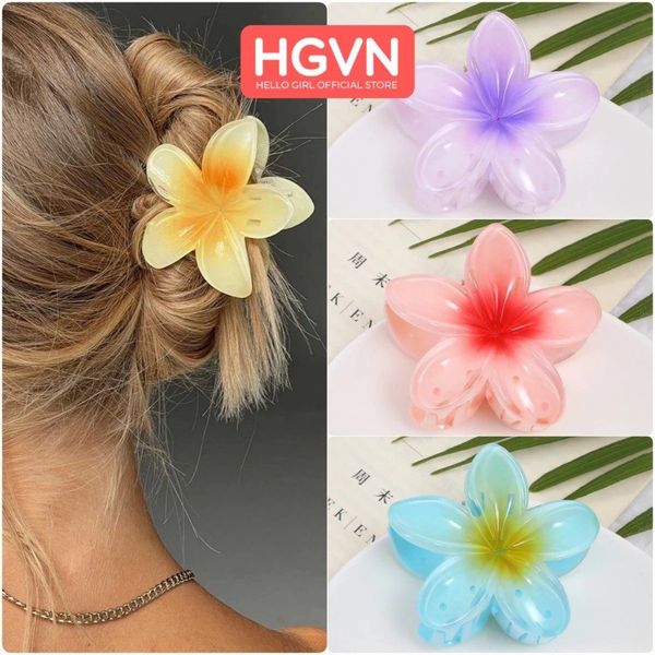 Cặp tóc hoa sứ ,kẹp tóc hoa mai nhiều màu sắc ,kẹp tóc đi biển siêu xinh