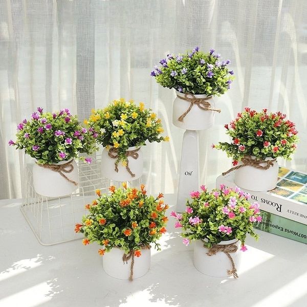 Hoa giả - Chậu hoa tú cầu để bàn, decor trang nhà nhà cửa cực đẹp