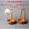 Bộ Quang Gánh mini - Quang thúng mini - Tặng kèm nón lá mini - Decor trang trí nhà cửa